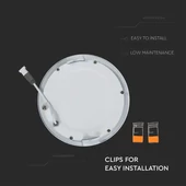 V-TAC süllyeszthető mennyezeti kerek LED panel 12W természetes fehér - SKU 4858