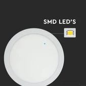 V-TAC süllyeszthető mennyezeti kerek LED panel 24W hideg fehér - SKU 4874