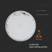 V-TAC süllyeszthető mennyezeti kerek LED panel 24W hideg fehér - SKU 4874