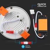 V-TAC süllyeszthető mennyezeti kerek LED panel vékony kerettel 22W hideg fehér - SKU 4939