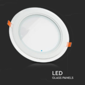 Kép 5/9 - V-TAC süllyeszthető mennyezeti kerek üveg LED panel 12W hideg fehér - SKU 4743