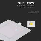 V-TAC süllyeszthető mennyezeti szögletes LED panel 12W természetes fehér - SKU 214867