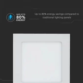 V-TAC süllyeszthető mennyezeti szögletes LED panel 12W természetes fehér - SKU 4867