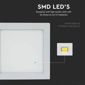 V-TAC süllyeszthető mennyezeti szögletes LED panel 18W meleg fehér - SKU 4869