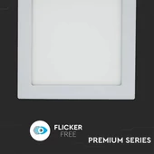 V-TAC süllyeszthető mennyezeti szögletes LED panel 18W meleg fehér - SKU 4869