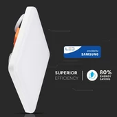 V-TAC süllyeszthető mennyezeti szögletes LED panel 20W természetes fehér - SKU 612