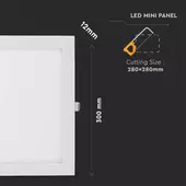 Kép 2/6 - V-TAC süllyeszthető mennyezeti szögletes LED panel 24W meleg fehér - SKU 214887