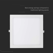 Kép 4/6 - V-TAC süllyeszthető mennyezeti szögletes LED panel 24W meleg fehér - SKU 214887