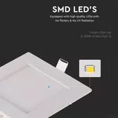 Kép 3/6 - V-TAC süllyeszthető mennyezeti szögletes LED panel 3W hideg fehér - SKU 216297