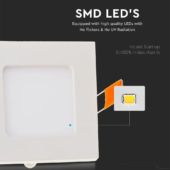 Kép 3/9 - V-TAC süllyeszthető mennyezeti szögletes LED panel 3W természetes fehér - SKU 6296