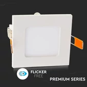 V-TAC süllyeszthető mennyezeti szögletes LED panel 3W természetes fehér - SKU 6296