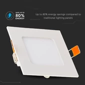 V-TAC süllyeszthető mennyezeti szögletes LED panel 6W hideg fehér - SKU 4865