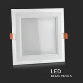 Kép 5/10 - V-TAC süllyeszthető mennyezeti szögletes üveg LED panel 12W hideg fehér - SKU 4741