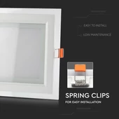 V-TAC süllyeszthető mennyezeti szögletes üveg LED panel 6W hideg fehér - SKU 4737