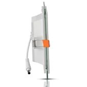 V-TAC süllyeszthető mennyezeti szögletes üveg LED panel 6W hideg fehér - SKU 4737