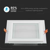Kép 4/10 - V-TAC süllyeszthető mennyezeti szögletes üveg LED panel 6W meleg fehér - SKU 4738