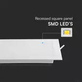 Kép 3/6 - V-TAC süllyeszthető szögletes Back-Lit LED panel 3W, hideg fehér, 110 Lm/W - SKU 10479