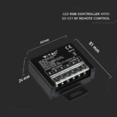Kép 3/5 - V-TAC szinkronizálható dimmelhető vezérlő távirányítóval RGB LED szalaghoz (kicsi) - SKU 3340