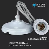 V-TAC szürke porcelán függeszték E27 foglalattal - SKU 3808