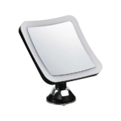 Kép 1/13 - V-TAC tapadókorongos tükör beépített elemes LED világítással, fekete házzal, hideg fehér - SKU 6630