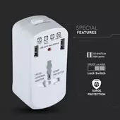 Kép 3/6 - V-TAC univerzális hálózati adapter, 2db USB csatlakozóval - SKU 8704