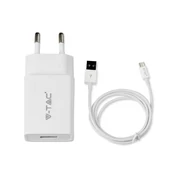 V-TAC gyorstöltő utazó szett, 1 méter MicroUSB kábellel - SKU 8641