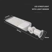 Kép 2/14 - V-TAC utcai LED lámpa, térvilágító alkonyszenzoros lámpatest 100W természetes fehér - SKU 20434