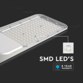 Kép 4/14 - V-TAC utcai LED lámpa, térvilágító alkonyszenzoros lámpatest 100W természetes fehér - SKU 20434