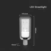 Kép 2/7 - V-TAC utcai LED lámpa, térvilágító ledes lámpatest 100W hideg fehér - SKU 7891