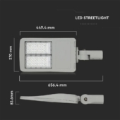 Kép 2/14 - V-TAC utcai LED lámpa, térvilágító ledes lámpatest 100W hideg fehér - SKU 954