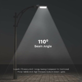 Kép 3/12 - V-TAC utcai LED lámpa, térvilágító ledes lámpatest 100W természetes fehér, 100 Lm/W - SKU 215291