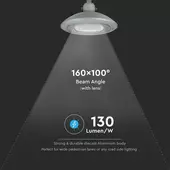 Kép 3/13 - V-TAC utcai LED lámpa, térvilágító ledes lámpatest 100W természetes fehér - SKU 545