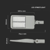 Kép 2/12 - V-TAC utcai LED lámpa, térvilágító ledes lámpatest 150W hideg fehér - SKU 955