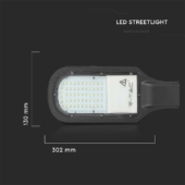 Kép 7/10 - V-TAC utcai LED lámpa, térvilágító ledes lámpatest 30W hideg fehér - SKU 21538