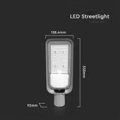 Kép 2/7 - V-TAC utcai LED lámpa, térvilágító ledes lámpatest 30W hideg fehér - SKU 7887