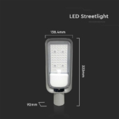 Kép 2/7 - V-TAC utcai LED lámpa, térvilágító ledes lámpatest 30W természetes fehér - SKU 7886