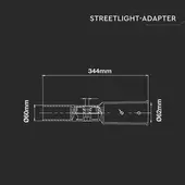 Kép 2/6 - V-TAC utcai LED lámpa, térvilágító ledes lámpatest tartó (adapter) konzol - SKU 3624