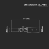 Kép 2/6 - V-TAC utcai LED lámpa, térvilágító ledes lámpatest tartó (adapter) konzol - SKU 3624