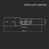 Kép 2/6 - V-TAC utcai LED lámpa, térvilágító ledes lámpatest tartó (adapter) konzol - SKU 3668