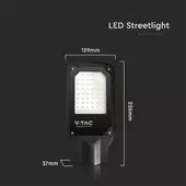 Kép 2/7 - V-TAC utcai LED térvilágító, 30W, hideg fehér, fekete házas - SKU 10207
