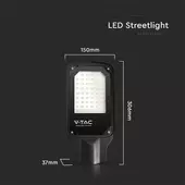 Kép 2/7 - V-TAC utcai LED térvilágító, 50W, hideg fehér, fekete házas - SKU 10209