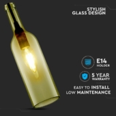 Kép 3/5 - V-TAC üveg alakú, szürke lámpa, függeszték E14 foglalattal - SKU 3775