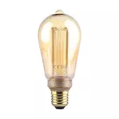 Kép 1/6 - V-TAC Vintage 4W borostyán E27 ART filament ST64 LED égő, 1800K - SKU 217474