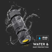 Kép 5/8 - V-TAC vízálló kötődoboz IP68 védelemmel fekete - SKU 5977