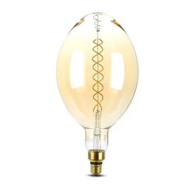 V-TAC 8W borostyán E27 meleg fehér dimmelhető filament LED égő - SKU 7463