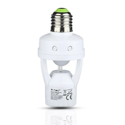 V-TAC mozgásérzékelős E27 LED égő foglalat 360° - SKU 4982