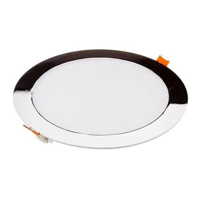 V-TAC süllyeszthető mennyezeti kerek króm LED panel 24W meleg fehér - SKU 6352