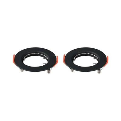 V-TAC GU10 LED műanyag spotlámpa keret, fekete fix lámpatest, 2 db/csomag - SKU 6641
