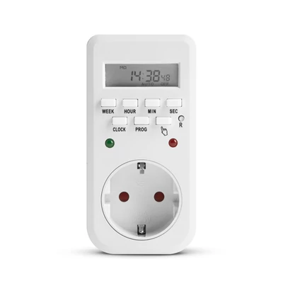 Delight digitális kapcsolóóra - visszajelző LED-del - 250V - 16A