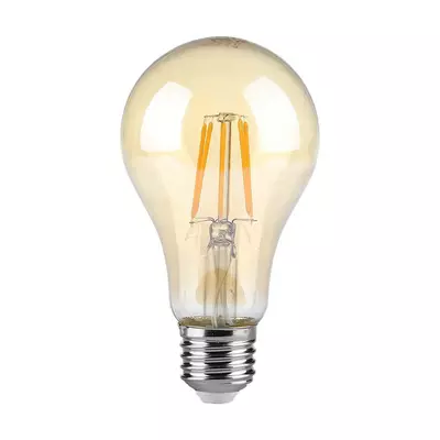 V-TAC 10W borostyán E27 filament A60 LED égő, 2200K, 95 Lm/W - SKU 217157